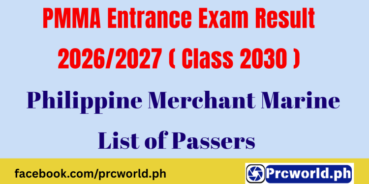 PMMA Entrance Exam Result 2026/2027 (Class 2030) | Philippine Merchant Marine Academy